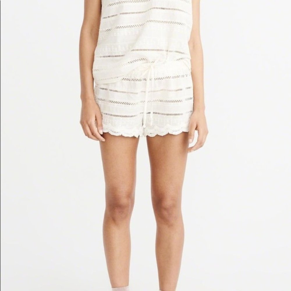Abercrombie & Fitch Cream Lace Pajama Shorts